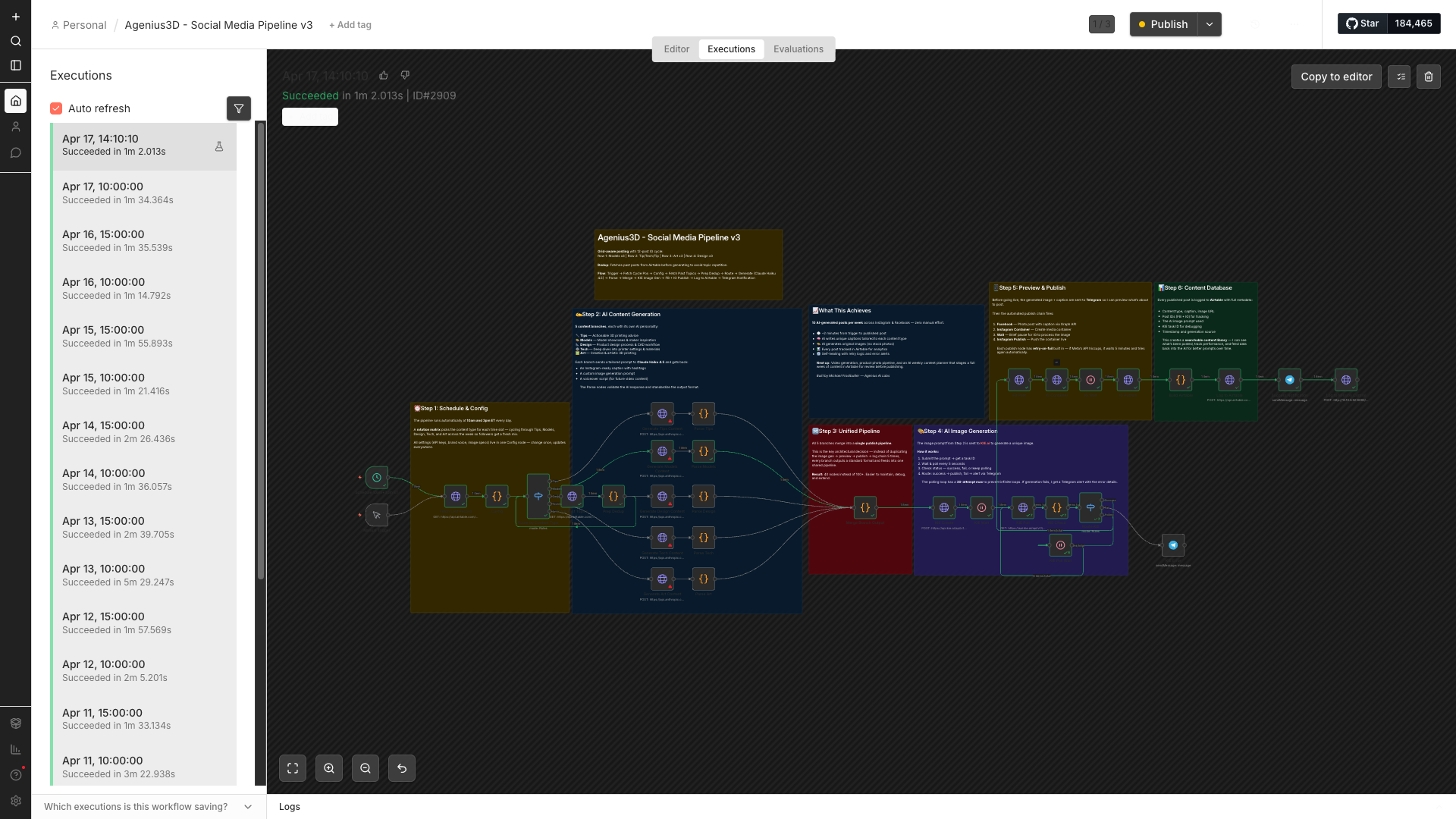 n8n workflow execution history